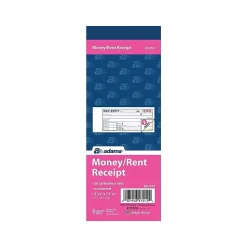 Adams Receipt Book, 7.19"W x 2.75"L, White/Canary, 250 Sets/Pack (DC2701)