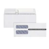 Adams Self Seal Security Tinted Double Window Envelope, 3.75" x 8.5", White, 100/Pack (S1099-3PS)