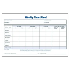 Adams Time Sheets, 100/Pad, 2 Pads/Pack (ABF 9507ABF)