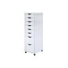 Adeptus 40.28" Solid Pine Roll Cabinet with 8 Drawers, Whitewash (76183)
