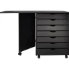 Adeptus Drop Leaf 7-Drawer Lateral File Cabinet, Mobile, Specialty, Matte Black, 21.4" (76180)