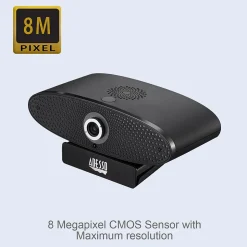 Adesso CyberTrack C100 HD 3840 x 2160 Webcam, 8 Megapixel, Black (Cybertrack C100)