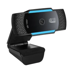 Adesso CyberTrack HD 1920x1080 Webcam, 2.1 Megapixels, Black/Blue (CYBERTRACKH5-TAA)