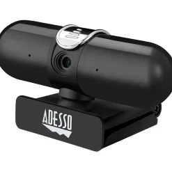 Adesso CyberTrack HD 2560x1440 Webcam, 4 Megapixels, Black/Silver (CYBERTRACKH7)