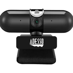 Adesso CyberTrack HD 2560x1440 Webcam, 4 Megapixels, Black/Silver (CYBERTRACKH7)
