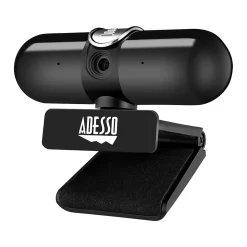 Adesso CyberTrack HD 2560x1440 Webcam, 4 Megapixels, Black/Silver (CYBERTRACKH7)