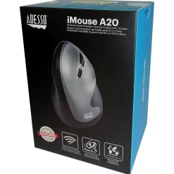 Adesso iMouse A20 Wireless Ergonomic Vertical Optical Mouse, Black
