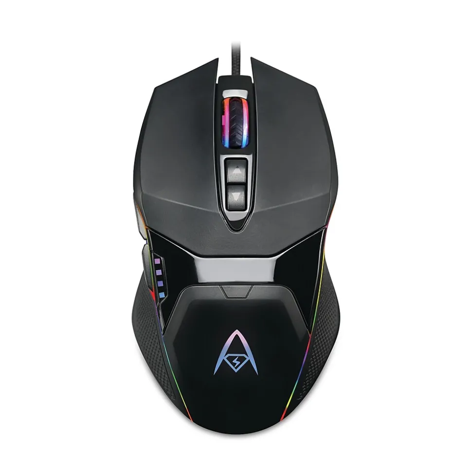 Adesso iMouse X5 Illuminated Seven-Button Gaming Mouse, USB 2.0, Left/Right Hand Use, Black
