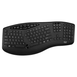 Adesso Tru-Form Media Wireless Ergonomic Keyboard and Optical Mouse Combo, Black (WKB-1600CB)