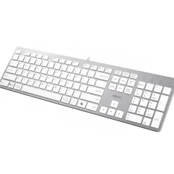 Adesso Wired Multi-OS Scissor Switch Keyboard with Copilot AI Hotkey, White (AKB-730UW)
