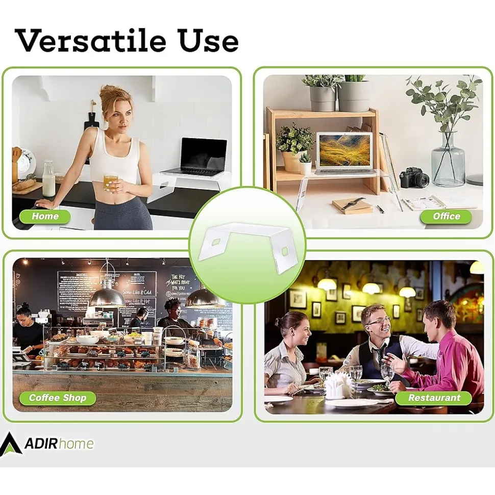 AdirHome Acrylic Laptop/Monitor Stand, Clear (516-CLR)