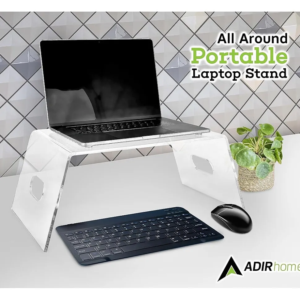 AdirHome Acrylic Laptop/Monitor Stand, Clear (516-CLR)