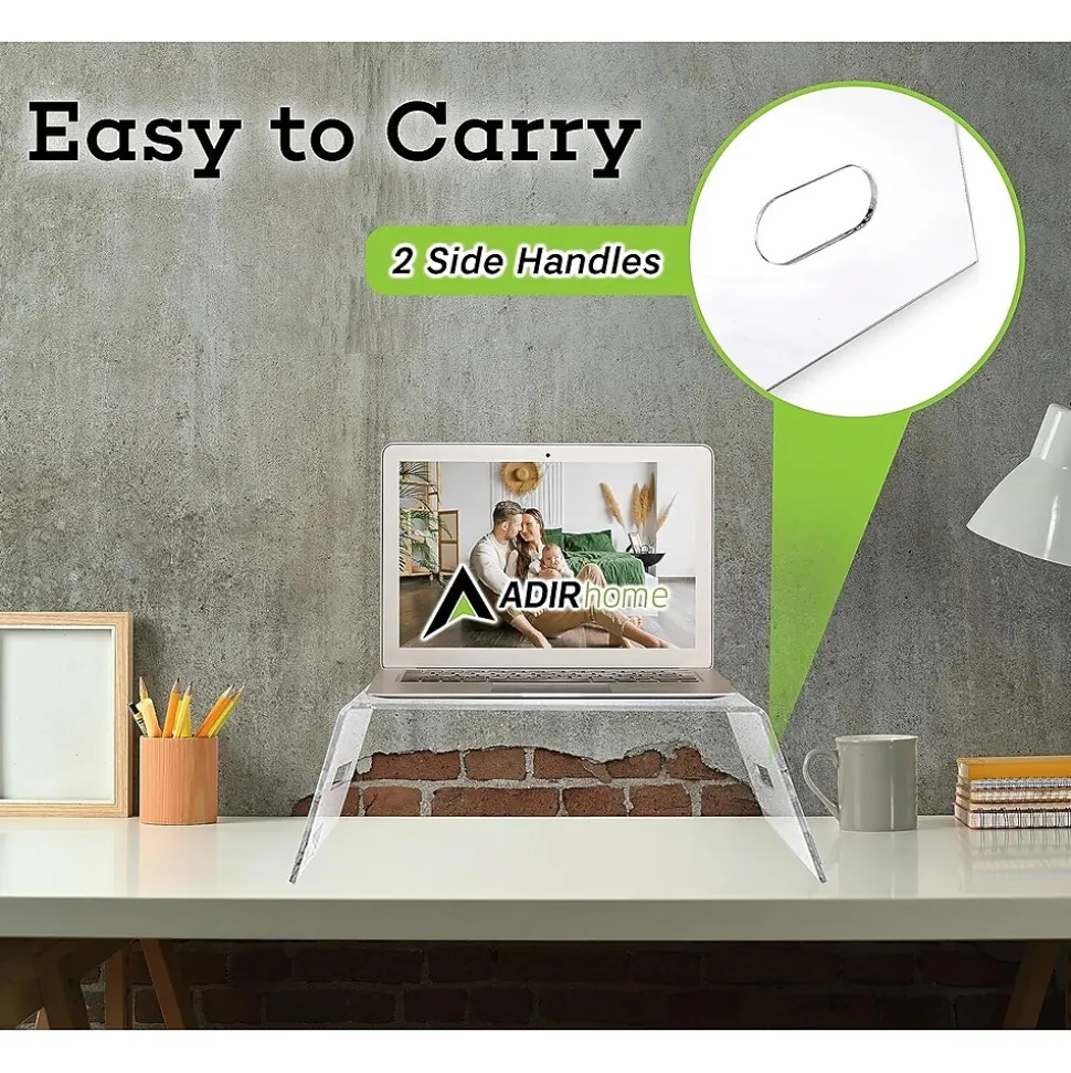 AdirHome Acrylic Laptop/Monitor Stand, Clear (516-CLR)