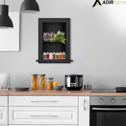 AdirHome 1-Shelf Wood Bathroom Recessed Wall Shelf, 19