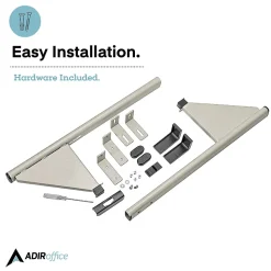 AdirOffice 18.25'' Steel Blueprint Storage Cubicle Wall Rack, Grey (618-GRY)