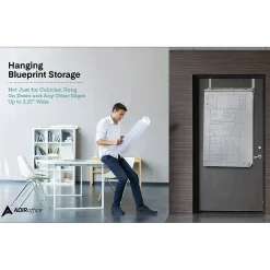 AdirOffice 18.25'' Steel Blueprint Storage Cubicle Wall Rack, Grey (618-GRY)