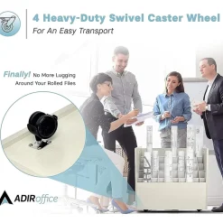 AdirOffice 50-Slot Mobile Roll File, 28.5