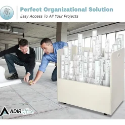 AdirOffice 50-Slot Mobile Roll File, 28.5