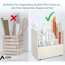 AdirOffice 50-Slot Mobile Roll File, 28.5