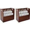 AdirOffice 21-Slot Mobile Roll File, 28.5"H x 30"W x 15.75"D, Mahogany, 2/Pack (625-MA-2PK)