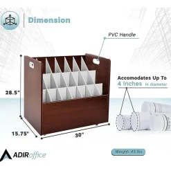 AdirOffice 21-Slot Mobile Roll File, 28.5