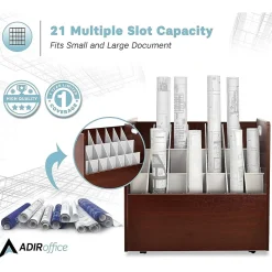 AdirOffice 21-Slot Mobile Roll File, 28.5