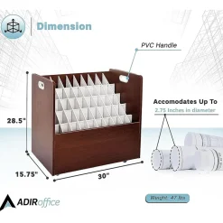 AdirOffice 50-Slot Mobile Roll File, 28.5