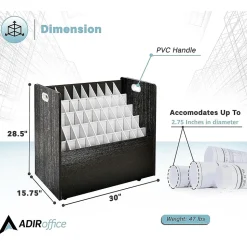 AdirOffice 50-Slot Mobile Roll File, 28.5