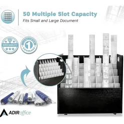 AdirOffice 50-Slot Mobile Roll File, 28.5