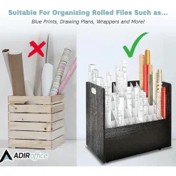 AdirOffice 50-Slot Mobile Roll File, 28.5