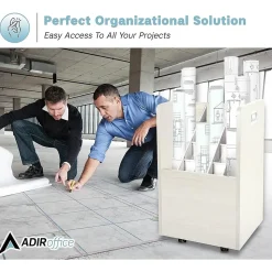 AdirOffice 20-Slot Mobile Roll File, Lockable, 24.75