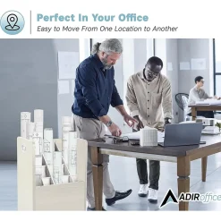 AdirOffice 20-Slot Mobile Roll File, Lockable, 24.75