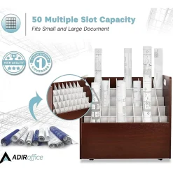 AdirOffice 50-Slot Mobile Roll File, 28.5
