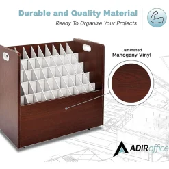 AdirOffice 50-Slot Mobile Roll File, 28.5