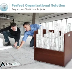 AdirOffice 50-Slot Mobile Roll File, 28.5