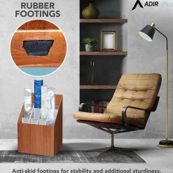 AdirOffice 12-Slot Roll File Box, Walnut, 22