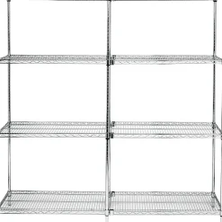 Adjustable Open Wire Shelving Add-On Units, 60" x 24" x 74"
