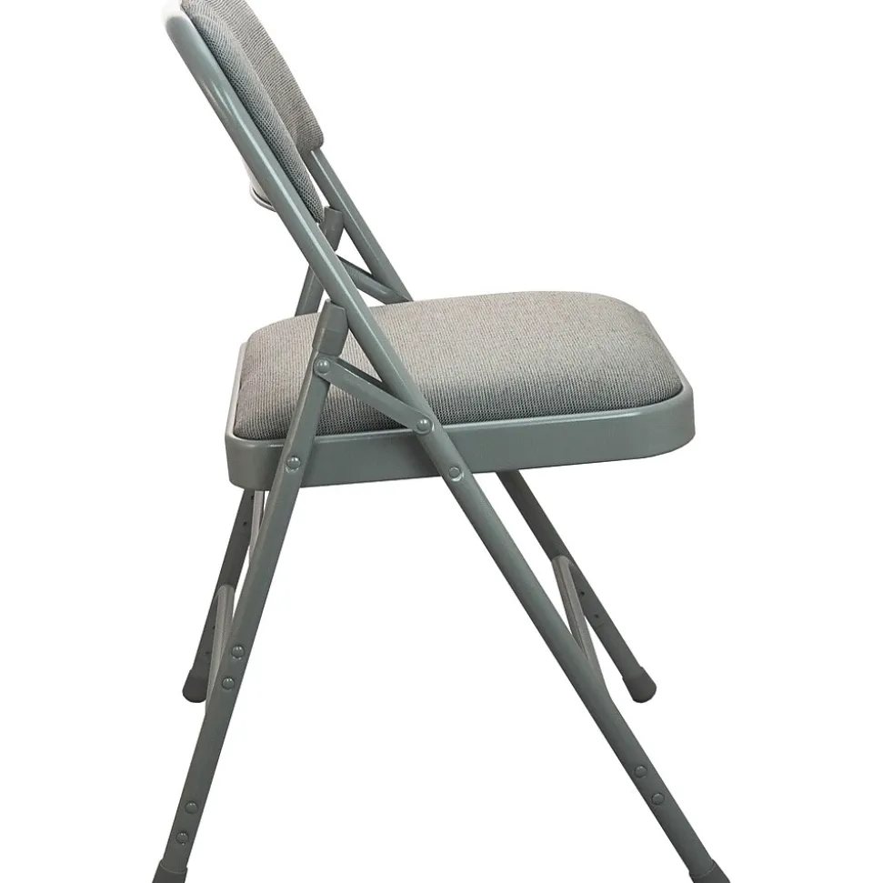 Advantage Gray Padded Folding Chairs, 4/Pack (DPI903F-GG-4)