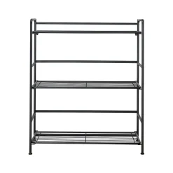 Advantus FlipShelf 3-Shelf Steel Rack, 30.5" x 26.75" x 12", Black (38703)