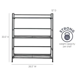 Advantus FlipShelf 3-Shelf Steel Rack, 30.5