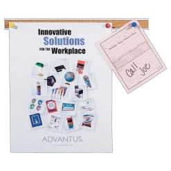 Advantus Grip-A-Strip Cork Map Rail, Satin Frame, 0.08' x 8' (2026)