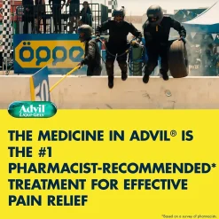 Advil Liqui-Gels Pain Reliever/Fever Reducer, Solubilized Ibuprofen 200mg, 2/Packet, 50 Packets/Box (016902)