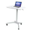 AIRLIFT XL Pneumatic Sit-Stand Mobile Desk Cart, Height-Adjustable from 27.1 to 41.9, White