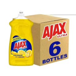 Ajax Ultra Super Degreaser Dish Soap, Lemon, 52 fl. oz., 6/Carton (149861CT)