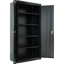 Alera Adjustable Storage Cabinet, Black, 4-Shelf, 36"W x 18"D x 72"H