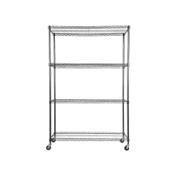 Alera Complete 4-Shelf Metal Unit, 48"W, Anthracite Black (ALESW604818BA)