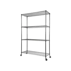 Alera Complete 4-Shelf Metal Unit, 48"W, Anthracite Black (ALESW604818BA)