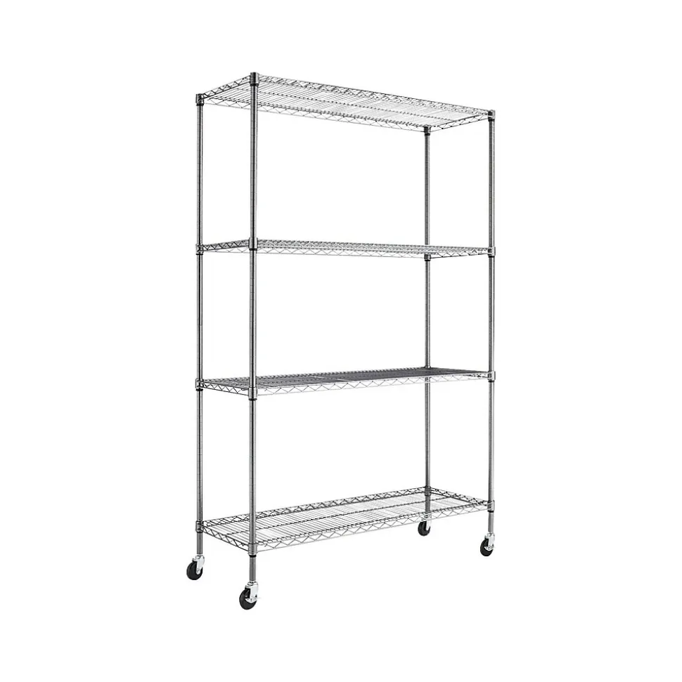 Alera Complete 4-Shelf Metal Unit, 48"W, Anthracite Black (ALESW604818BA)