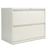 Alera 2-Drawer Mobile Lateral File Cabinet, Letter/Legal Size, Lockable, 28.375"H x 36"W x 19.25"D, Light Gray (ALELF3629LG)