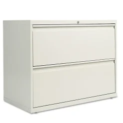 Alera 2-Drawer Mobile Lateral File Cabinet, Letter/Legal Size, Lockable, 28.375"H x 36"W x 19.25"D, Light Gray (ALELF3629LG)